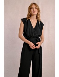 Long jumpsuit, tieable at the waist