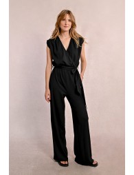 Long jumpsuit, tieable at the waist