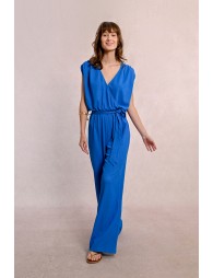 Long jumpsuit, tieable at the waist