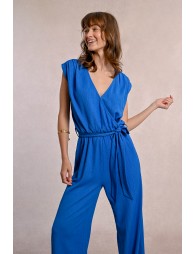 Long jumpsuit, tieable at the waist