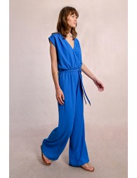 Long jumpsuit, tieable at the waist