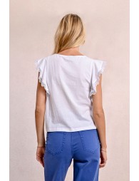 Ruffled sleeve t-shirt