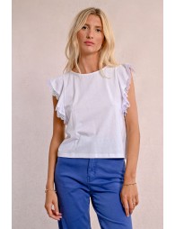 Ruffled sleeve t-shirt