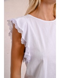 Ruffled sleeve t-shirt