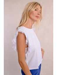 Ruffled sleeve t-shirt