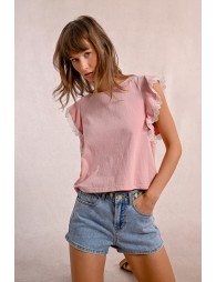 Ruffled sleeve t-shirt