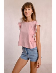 Ruffled sleeve t-shirt