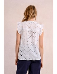 Openwork embroidery top