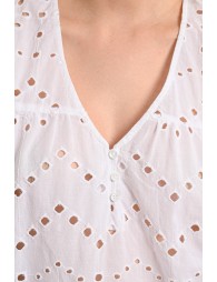 Openwork embroidery top