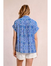 Short-sleeved blouse, printed