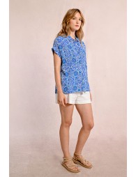 Short-sleeved blouse, printed