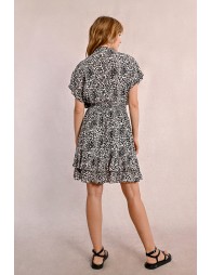 Short dress with ruffles, leopard