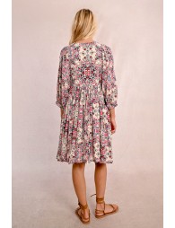 Robe bohème courte, imprimée