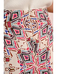 Printed pleated mini skirt