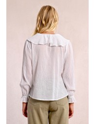 Semi-transparent ruffled blouse