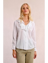 Semi-transparent ruffled blouse