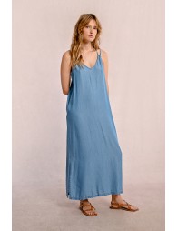 Long straight dress in Tencel