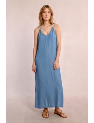 Long straight dress in Tencel