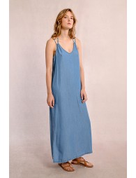 Long straight dress in Tencel