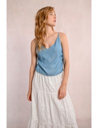 Lace-up Tencel camisole