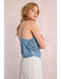 Lace-up Tencel camisole