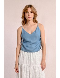 Lace-up Tencel camisole