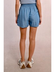 High-waisted Tencel shorts