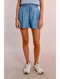 High-waisted Tencel shorts