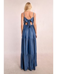 Long ruffled Tencel dress