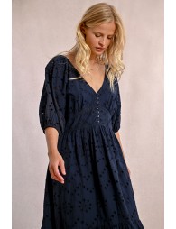 Robe longue en broderie ajourée