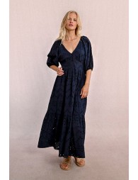 Robe longue en broderie ajourée