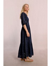 Long openwork embroidery dress