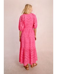 Long openwork embroidery dress