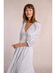 Long openwork embroidery dress