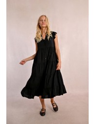 Robe longue à multi-volants