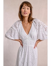 Long openwork embroidery dress