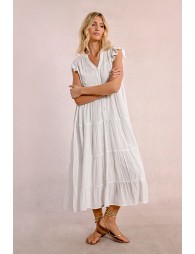 Robe longue à multi-volants