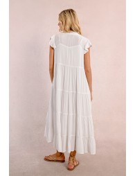 Robe longue à multi-volants