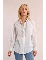 Long shirt with rhinestone details