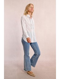 Long shirt with rhinestone details