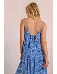 Vestido midi de tirantes con estampado