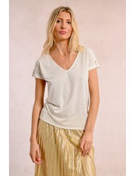 Straight T-shirt, V-neck