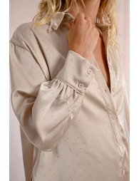 Satin blouse with rhinestones