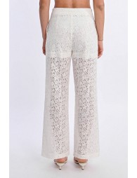 Pantalon large en dentelle