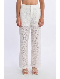 Pantalon large en dentelle