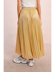 Long pleated and iridescent skirt