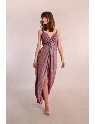 Robe fendue à sequins