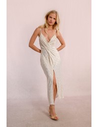 Robe fendue à sequins