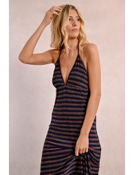 Striped and iridescent beach dress