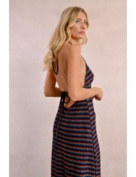 Striped and iridescent beach dress